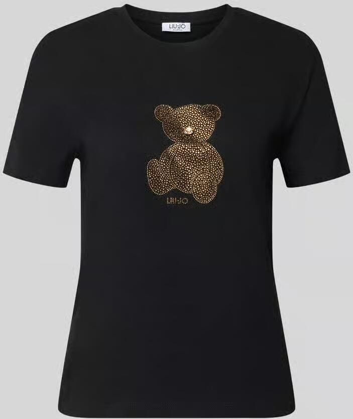 Liu Jo White Slim fit t-shirt met siersteentjes