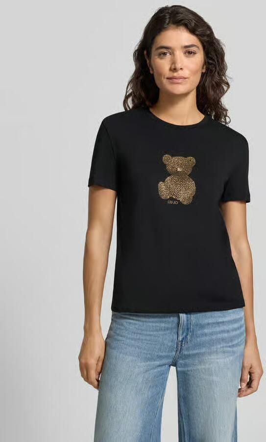 Liu Jo White Slim fit t-shirt met siersteentjes - Foto 2