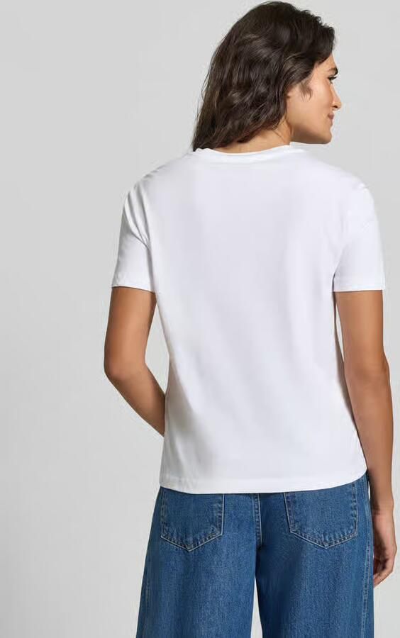 Liu Jo White Slim fit t-shirt met siersteentjes - Foto 3