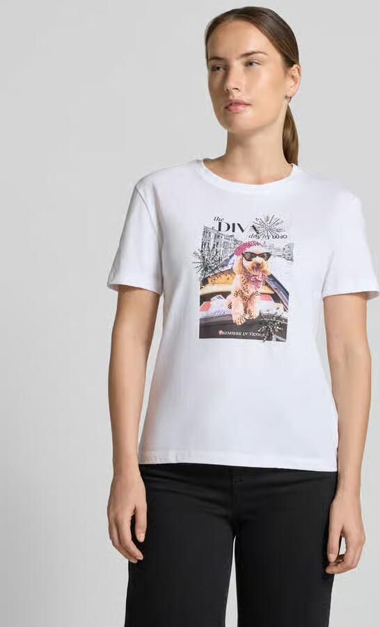 Liu Jo White slim fit T-shirt met strass-steentjes - Foto 3