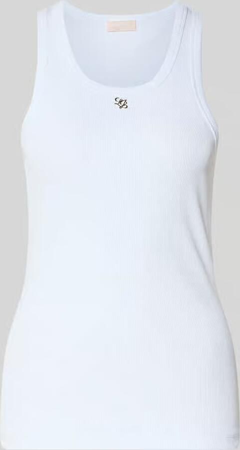 Liu Jo White slim fit top met logo-applicatie - Foto 2