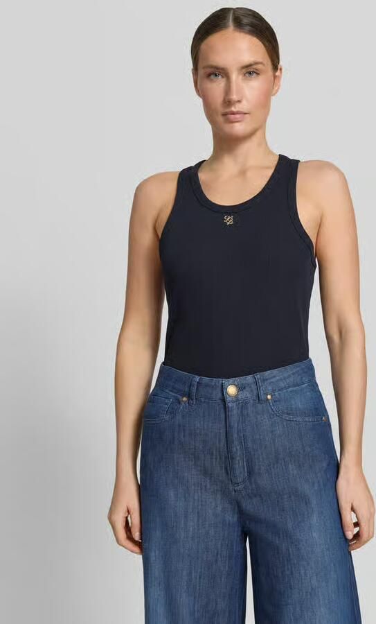 Liu Jo White slim fit top met logo-applicatie - Foto 3