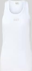 Liu Jo White Slim fit top van katoenmix model 'Costina'