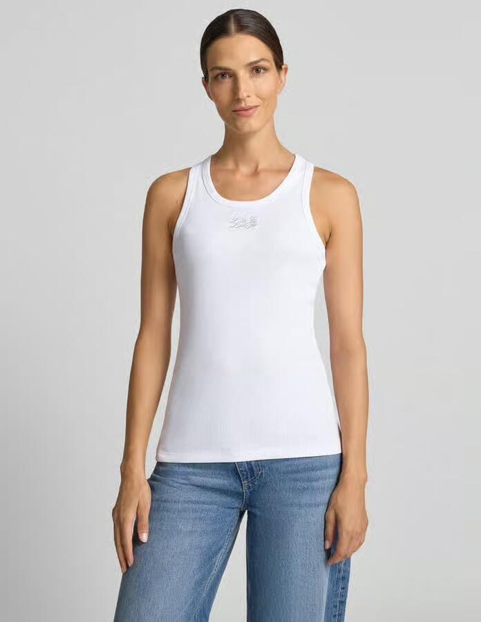 Liu Jo White Slim fit top van katoenmix model 'Costina' - Foto 2