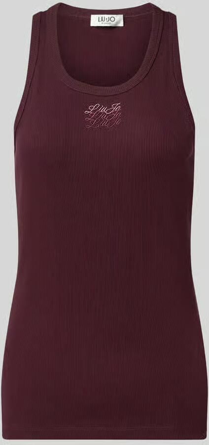 Liu Jo White Slim fit top van katoenmix model 'Costina' - Foto 3