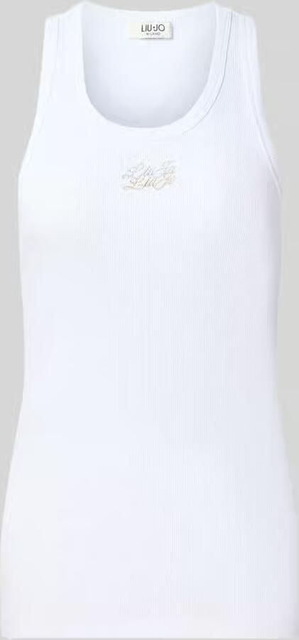 Liu Jo White Slim fit top van katoenmix model 'Costina' - Foto 3