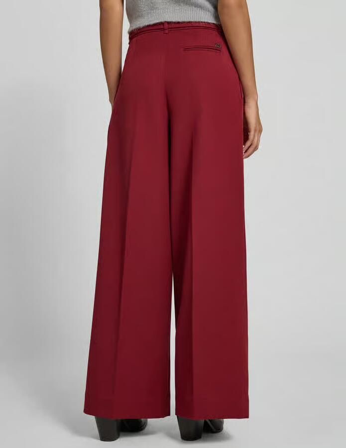 Liu Jo White Stoffen broek met siersteentjes en persplooien