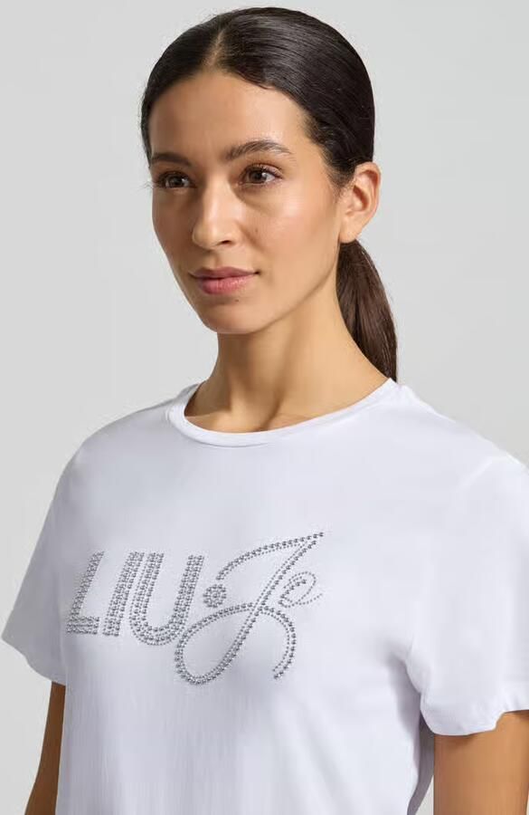 Liu Jo White T-shirt met labeldetail - Foto 2