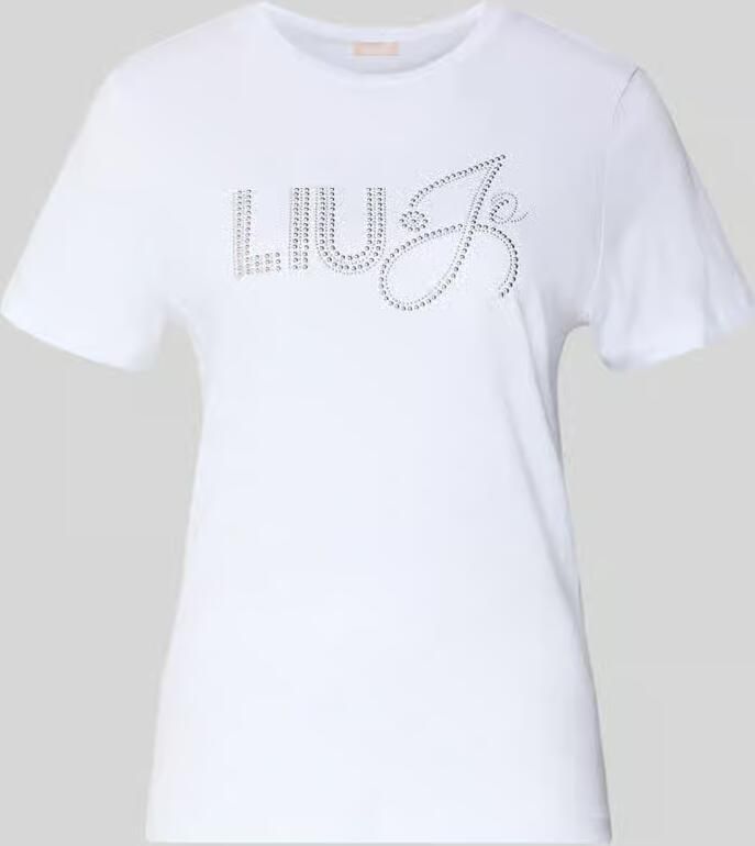 Liu Jo White T-shirt met labeldetail