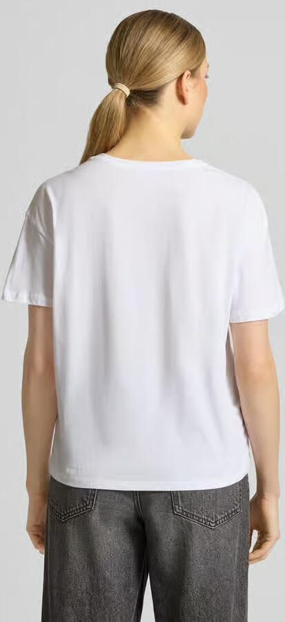 Liu Jo White T-shirt met labelstitching en met siersteentjes - Foto 2