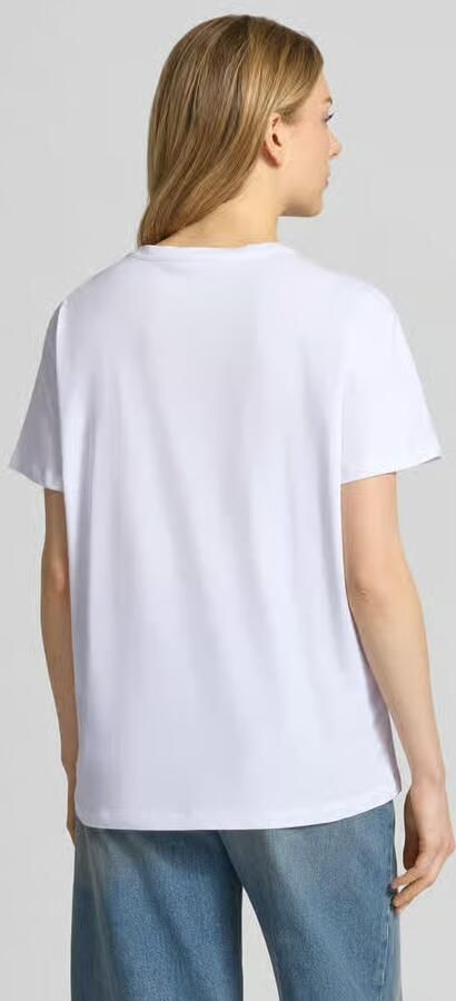 Liu Jo White T-shirt met motief en met siersteentjes