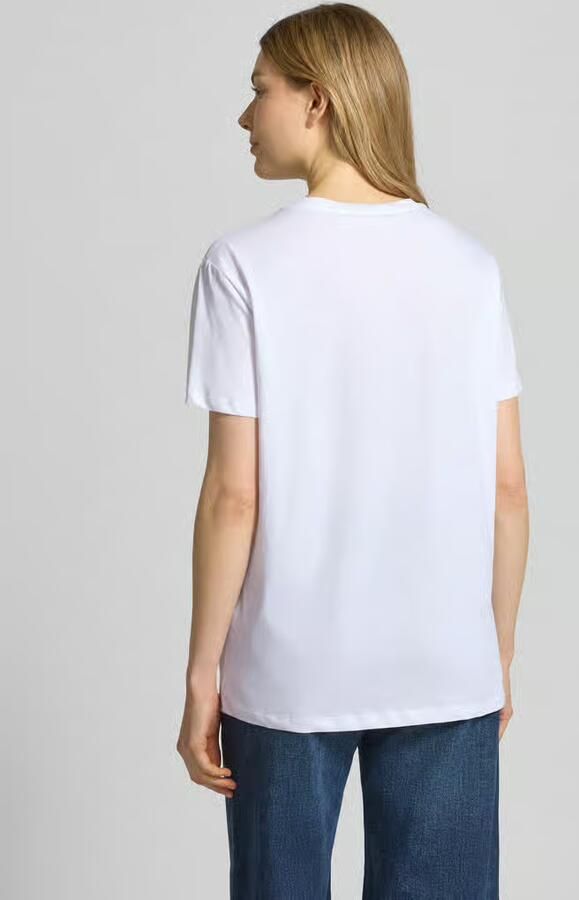 Liu Jo White T-shirt met motief en met siersteentjes - Foto 3