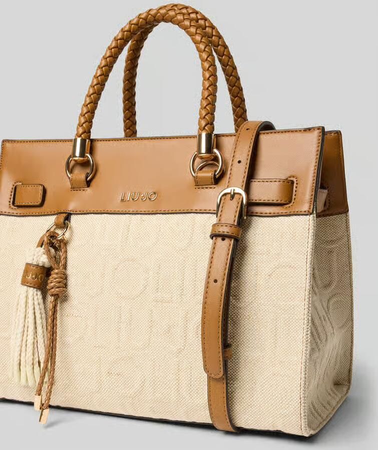 Liu Jo White Tote bag van een mix van katoen en linnen model 'Manhattan' - Foto 4