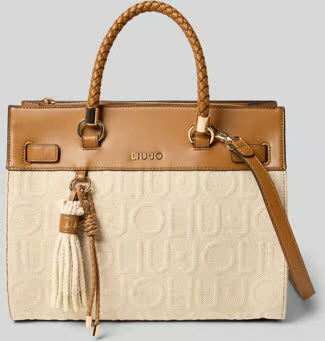 Liu Jo White Tote bag van een mix van katoen en linnen model 'Manhattan' - Foto 5