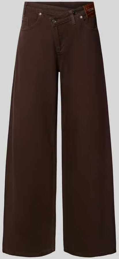 Liu Jo White wide fit jeans van pure katoen in asymmetrische look