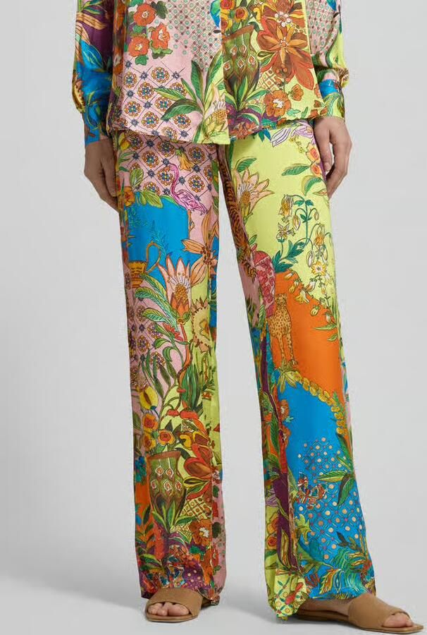 Liu Jo White wide fit stoffen broek van pure viscose met elastische band - Foto 3