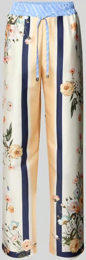 Liu Jo White Wide fit stoffen broek van satijn