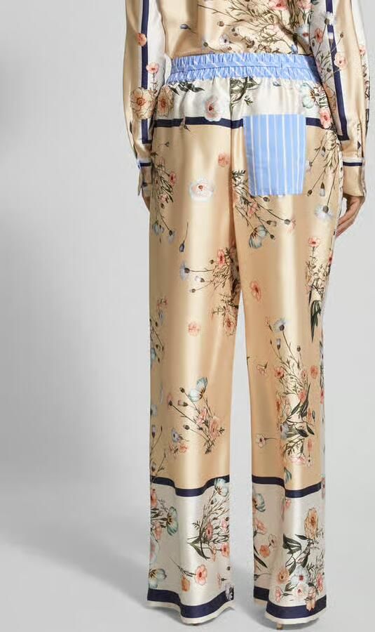 Liu Jo White Wide fit stoffen broek van satijn - Foto 6