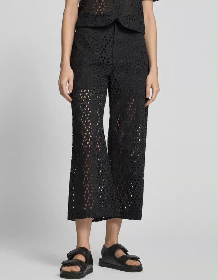 Liu Jo White Wide leg broek met broderie anglaise - Foto 2