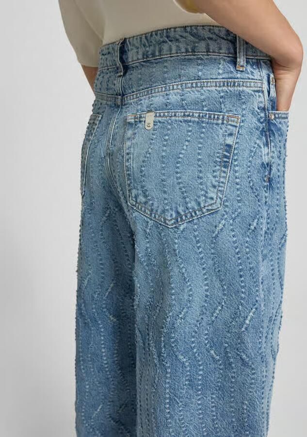 Liu Jo White Wide leg jeans in all-over look model 'FLARE'