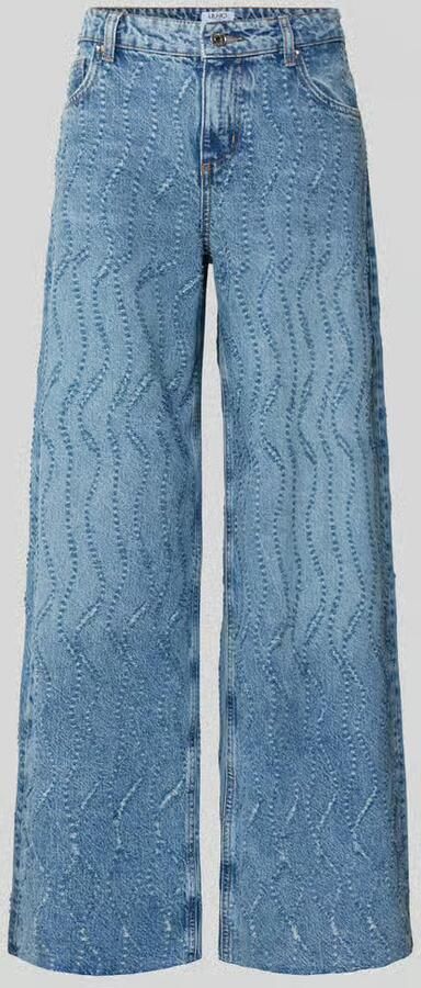 Liu Jo White Wide leg jeans in all-over look model 'FLARE' - Foto 2