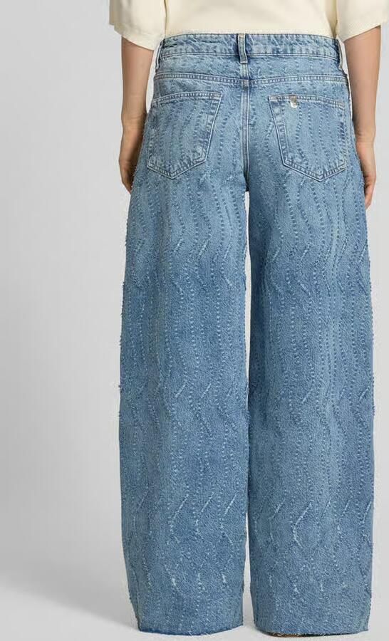 Liu Jo White Wide leg jeans in all-over look model 'FLARE'