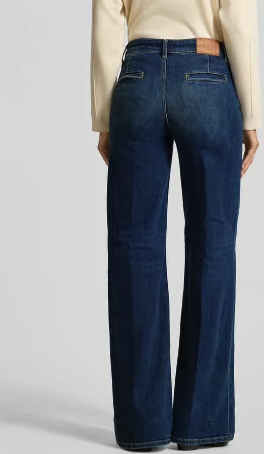 Liu Jo White Wide leg jeans in used-look met steekzakken