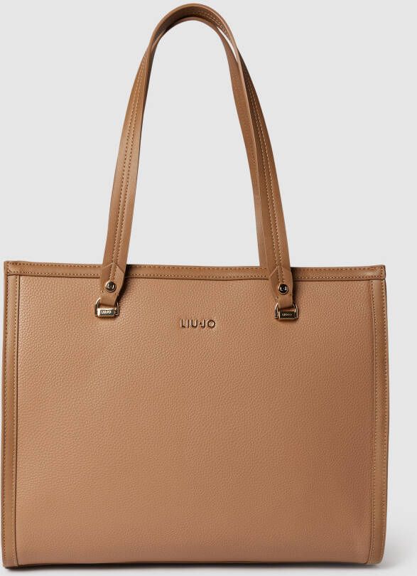Liu Jo White Shopper met labeldetail in metallic