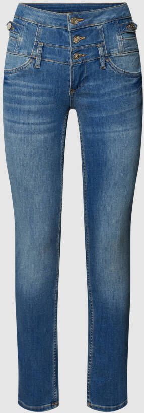 Liu Jo White Skinny fit jeans met knoopsluiting model 'RAMPY'