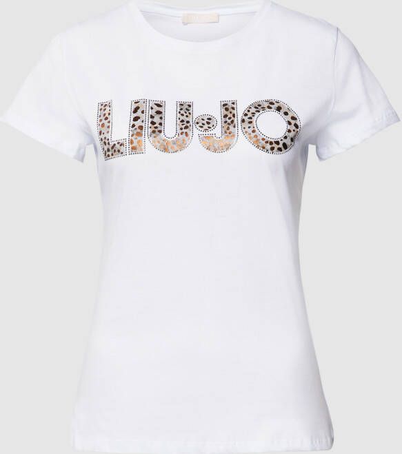 Liu Jo Logo Print Crew-neck T-shirt voor Dames White Dames