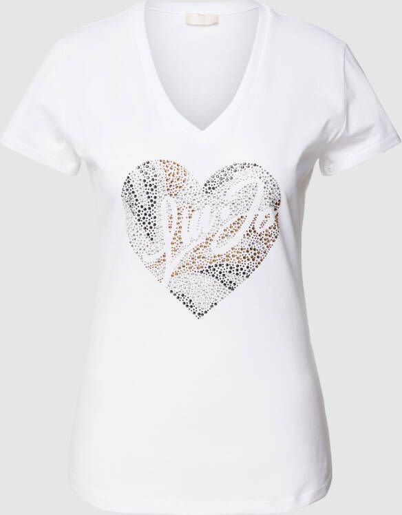 Liu Jo White T-shirt van katoen met siersteentjes