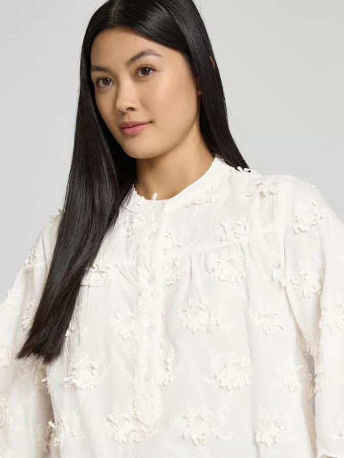 LOLLYS LAUNDRY Blouse met gehaakt kant en golvende zoom model 'Louise'