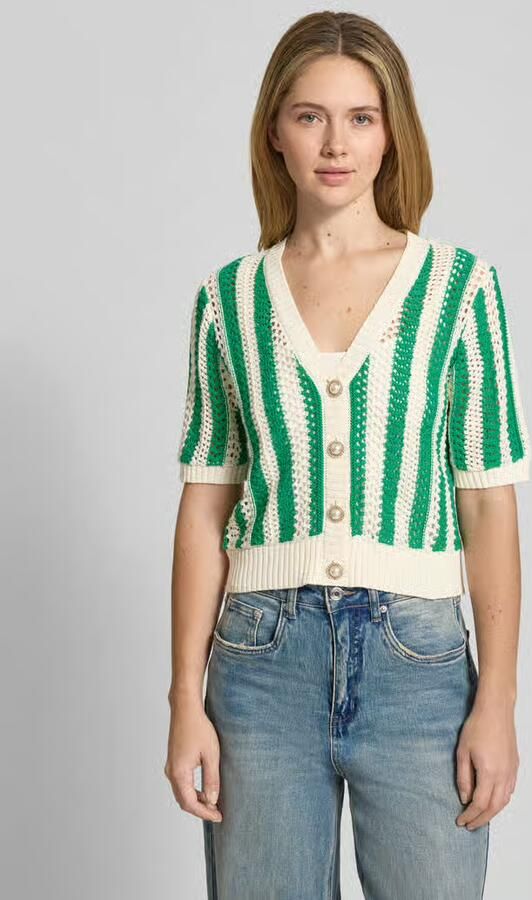 LOLLYS LAUNDRY Kort Cardigan met gaatjesmotief Model 'Siva' - Foto 3
