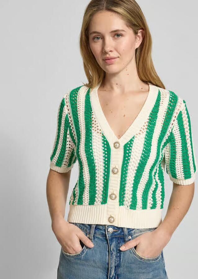 LOLLYS LAUNDRY Korte cardigan met ajourpatroon model 'Siva' - Foto 2