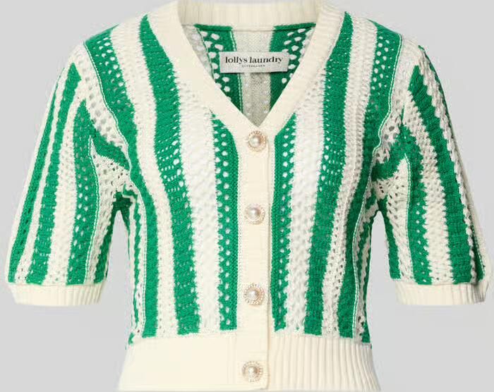 LOLLYS LAUNDRY Korte cardigan met ajourpatroon model 'Siva'
