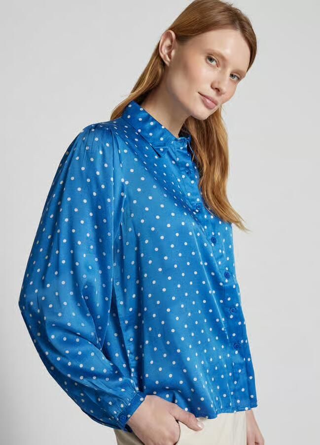 LOLLYS LAUNDRY Overhemdblouse met knoopsluiting model 'Ellie' - Foto 2