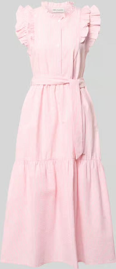 LOLLYS LAUNDRY Overhemdjurk met ruches en strikceintuur model 'Harriet' - Foto 2