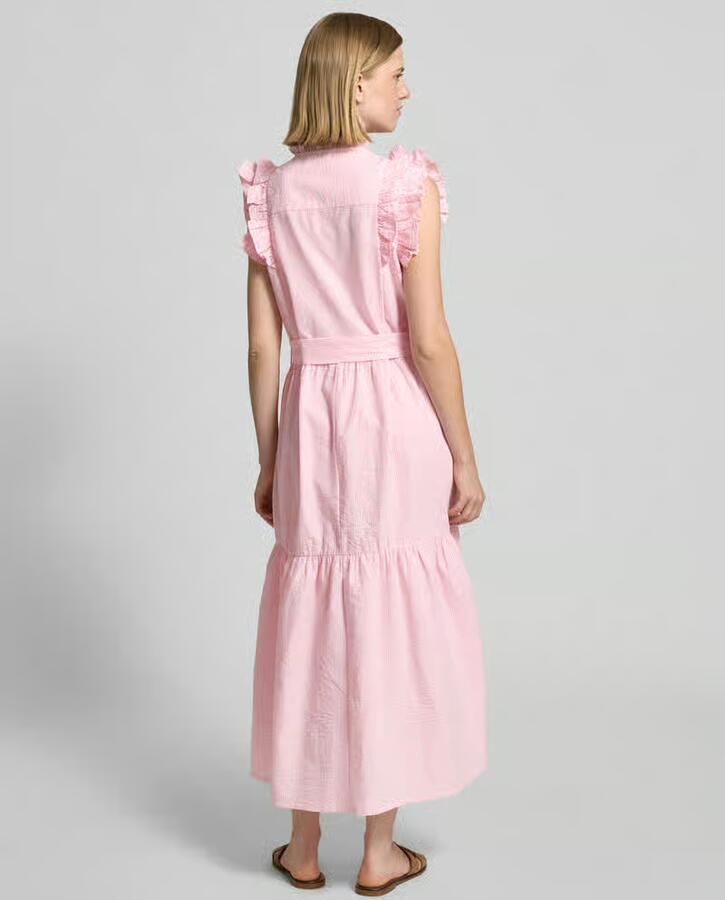 LOLLYS LAUNDRY Overhemdjurk met ruches en strikceintuur model 'Harriet' - Foto 3