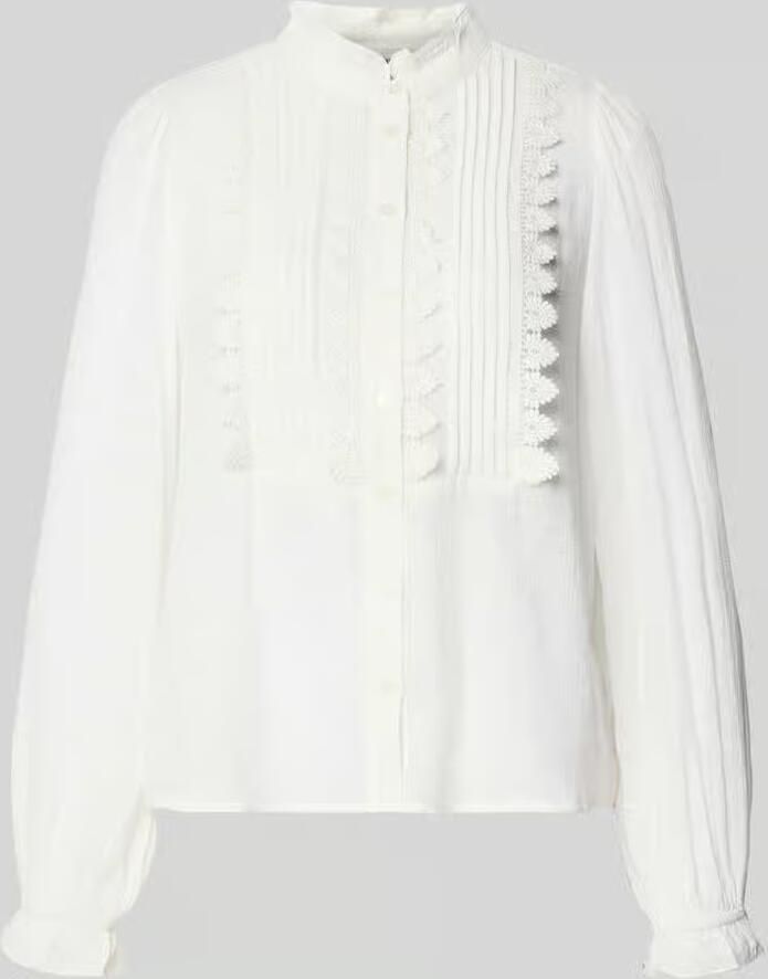 LOLLYS LAUNDRY Regular fit blouse met opstaande kraag en kant model 'Ariel'