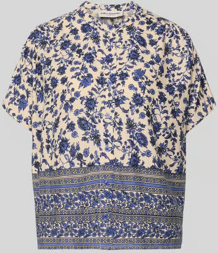 LOLLYS LAUNDRY relaxed fit blouse van viscose in all-over look model 'Mya' - Foto 3
