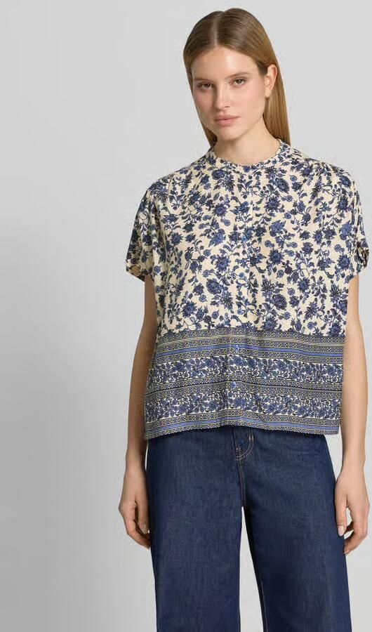 LOLLYS LAUNDRY relaxed fit blouse van viscose in all-over look model 'Mya' - Foto 4