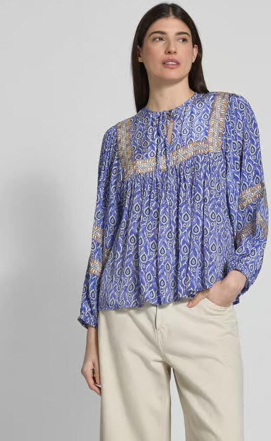 LOLLYS LAUNDRY Relaxed-fit blouse van viscose met vetersluiting model 'Teel' - Foto 2