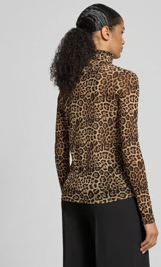 LOLLYS LAUNDRY Shirt met lange mouwen van mesh met opstaande kraag model 'Orie'