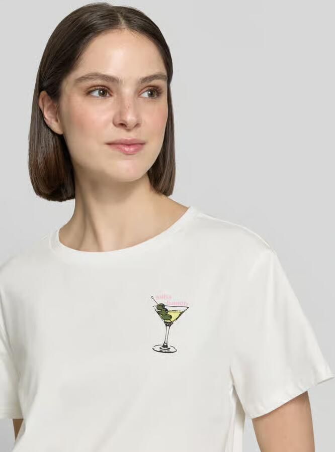 LOLLYS LAUNDRY T-shirt met labelprint model 'Eleanor'