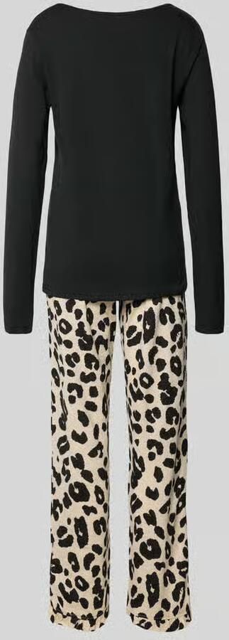 LOUIS & LOUISA Pyjama met statementstitching model 'Schmusekatze'