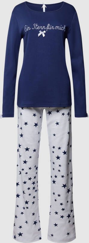 LOUIS & LOUISA Pyjama met sierstrik model 'Ein Stern für mich'