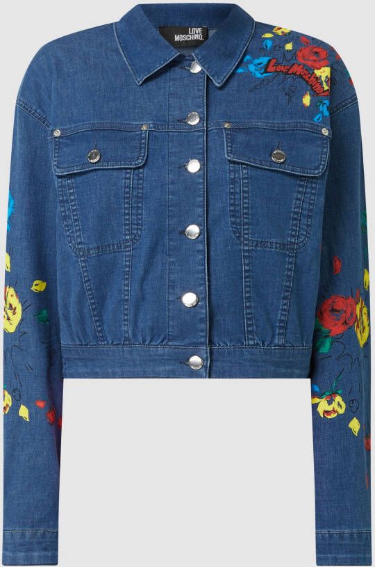 Love Moschino Kort jeansjack met bloemenmotief