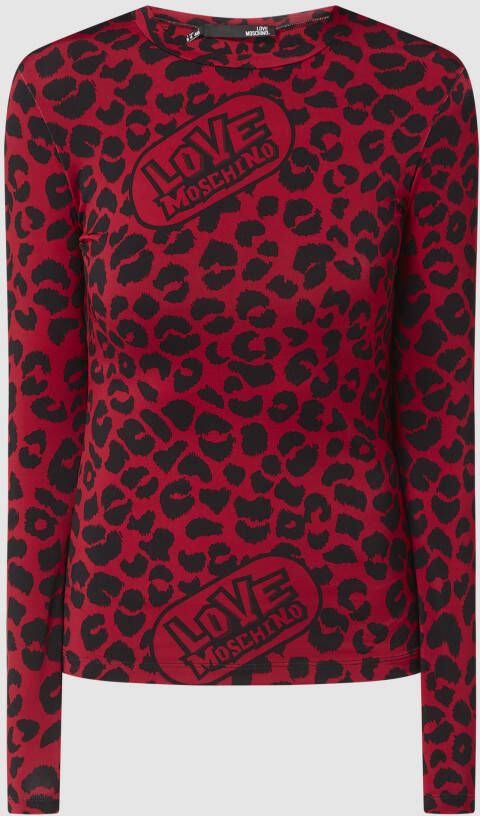 Love Moschino Shirt met lange mouwen en luipaardmotief