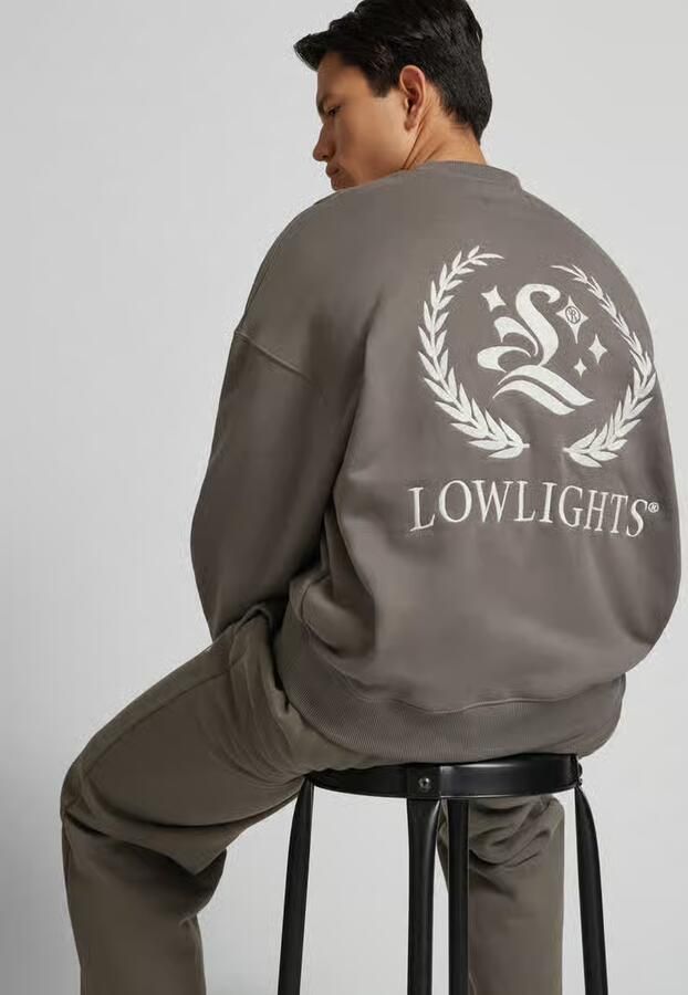 Low Lights Studios Oversized sweatshirt met labelstitching model 'Cesar'