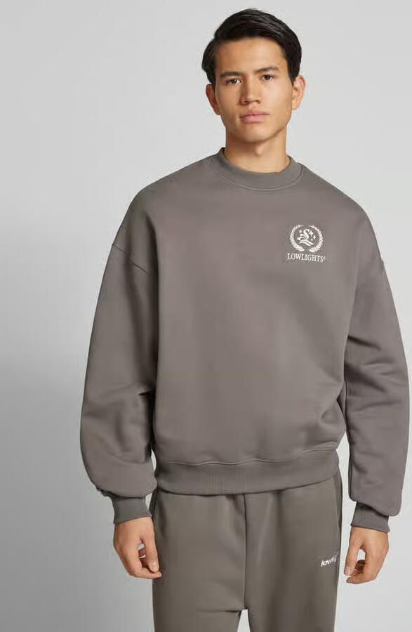 Low Lights Studios Oversized sweatshirt met labelstitching model 'Cesar' - Foto 3
